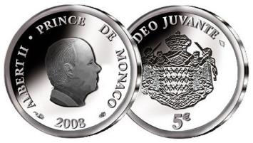 50e verjaardag Albert II 5 euro 2008 BU